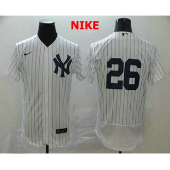 Men's New York Yankees #26 DJ LeMahieu White Home No Name Stitched MLB Flex Base Nike Jersey