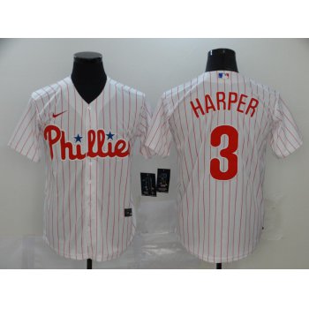 Men's Philadelphia Phillies #3 Bryce Harper White Stitched MLB Cool Base Nike Jersey