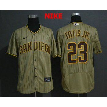 Men's San Diego Padres #23 Fernando Tatis Jr. Gray Pinstripe Stitched MLB Flex Base Nike Jersey