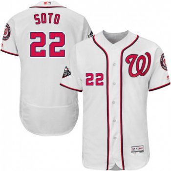 Men's Washington Nationals #22 Juan Soto White 2019 World Series Bound Flexbase Authentic Collection Stitched MLB Jersey