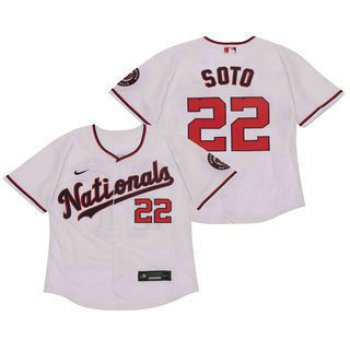 Men's Washington Nationals #22 Juan Soto White Stitched MLB Flex Base Nike Jersey