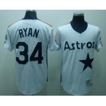 Houston Astros #34 Nolan Ryan White Throwback Jersey