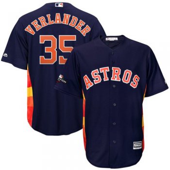 Houston Astros #35 Justin Verlander Majestic 2019 Postseason Official Cool Base Player Navy Jersey