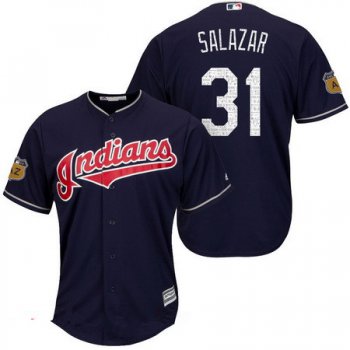 Men's Cleveland Indians #31 Danny Salazar Navy Blue 2017 Spring Training Stitched MLB Majestic Cool Base Jersey