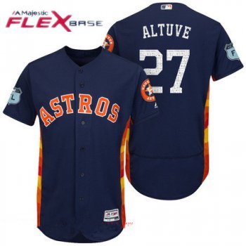 Men's Houston Astros #27 Jose Altuve Navy Blue 2017 Spring Training Stitched MLB Majestic Flex Base Jersey