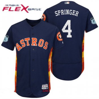 Men's Houston Astros #4 George Springer Navy Blue 2017 Spring Training Stitched MLB Majestic Flex Base Jersey