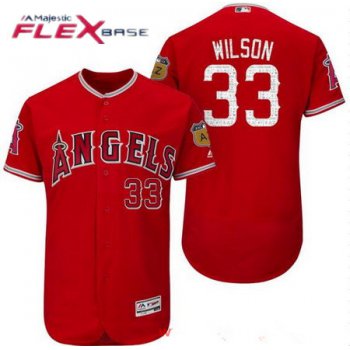 Men's Los Angeles Angels of Anaheim #33 C.J. Wilson Red 2017 Spring Training Stitched MLB Majestic Flex Base Jersey