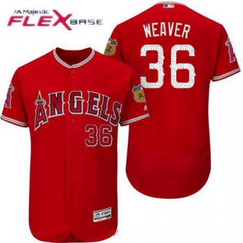 Men's Los Angeles Angels of Anaheim #36 Jered Weaver Red 2017 Spring Training Stitched MLB Majestic Flex Base Jersey