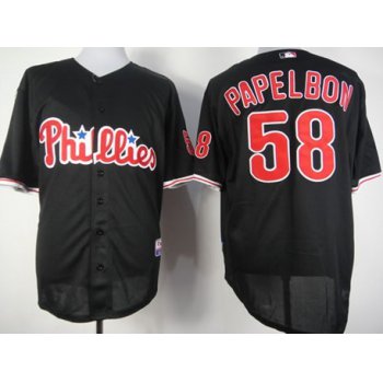 Philadelphia Phillies #58 Jonathan Papelbon Black Jersey