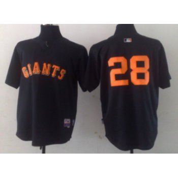 San Francisco Giants #28 Posey Black With Orange Jersey