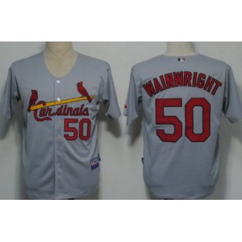 St. Louis Cardinals #50 Adam Wainwright Gray Jersey