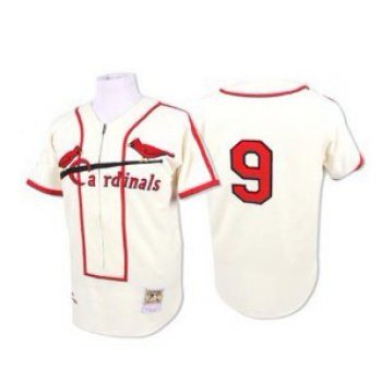 St. Louis Cardinals #9 Enos Slaughter 1946 Cream Throwback Jersey