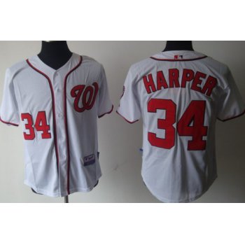 Washington Nationals #34 Bryce Harper White Jersey