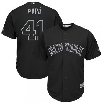 Yankees #41 Miguel Andujar Black PAPA Players Weekend Cool Base Stitched Baseball Jersey