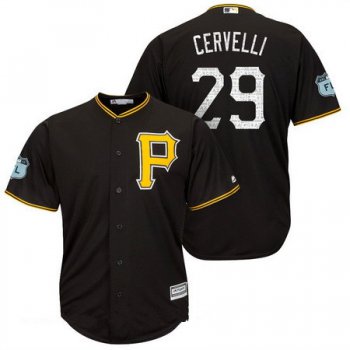 Men's Pittsburgh Pirates #29 Francisco Cervelli Black 2017 Spring Training Stitched MLB Majestic Cool Base Jersey