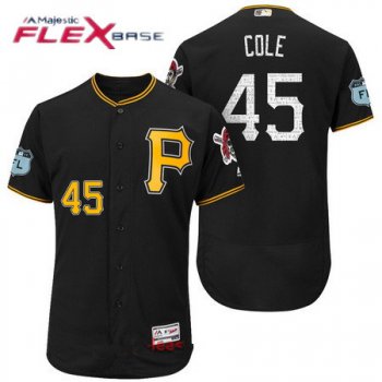 Men's Pittsburgh Pirates #45 Gerrit Cole Black 2017 Spring Training Stitched MLB Majestic Flex Base Jersey