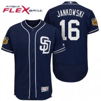 Men's San Diego Padres #16 Travis Jankowski Navy Blue 2017 Spring Training Stitched MLB Majestic Flex Base Jersey