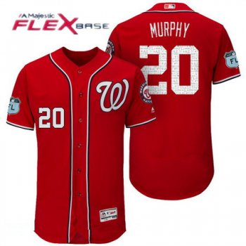 Men's Washington Nationals #20 Daniel Murphy Red 2017 Spring Training Stitched MLB Majestic Flex Base Jersey