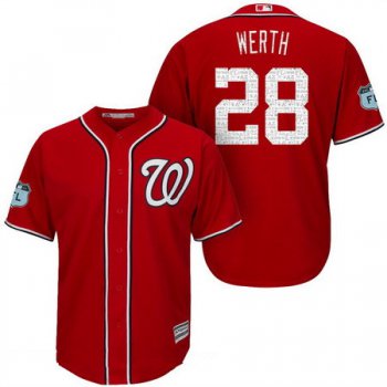 Men's Washington Nationals #28 Jayson Werth Red 2017 Spring Training Stitched MLB Majestic Cool Base Jersey