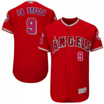 Angels of Anaheim #9 Tommy La Stella Red Flexbase Authentic Collection Stitched Baseball Jersey