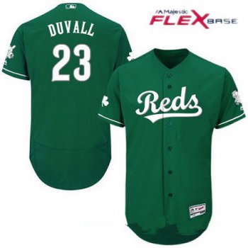 Men's Cincinnati Reds #23 Adam Duvall Green 2016 St. Patrick's Day Stitched MLB Majestic Flex Base Jersey