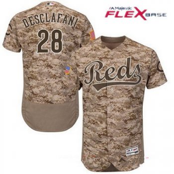 Men's Cincinnati Reds #28 Anthony DeSclafani Camo Stitched MLB Majestic Flex Base Jersey