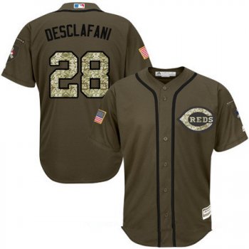 Men's Cincinnati Reds #28 Anthony DeSclafani Green Salute To Service Stitched MLB Majestic Cool Base Jersey