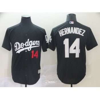 Men's Los Angeles Dodgers 14 Enrique Hernandez Black Turn Back The Clock Cool Base Jersey