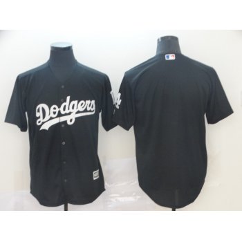 Men's Los Angeles Dodgers Blank Black Turn Back The Clock Cool Base Jersey