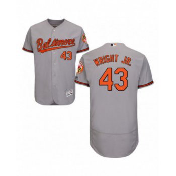 Men's Majestic Baltimore Orioles #43 Mike Wright Jr. Authentic Gray Road Flex Base Jersey