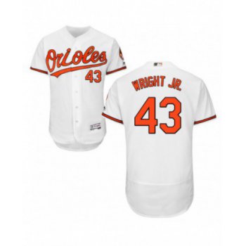 Men's Majestic Baltimore Orioles #43 Mike Wright Jr. Authentic White Home Flex Base Jersey