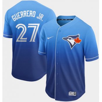 Blue Jays #27 Vladimir Guerrero Jr. Royal Fade Authentic Stitched Baseball Jersey