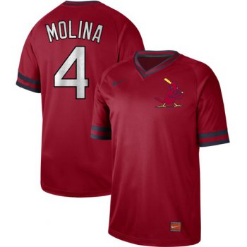 Cardinals #4 Yadier Molina Red Authentic Cooperstown Collection Stitched Baseball Jersey