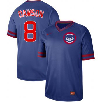 Cubs #8 Andre Dawson Royal Authentic Cooperstown Collection Stitched Baseball Jersey