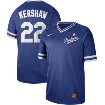 Dodgers #22 Clayton Kershaw Royal Authentic Cooperstown Collection Stitched Baseball Jersey