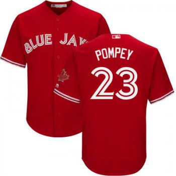 Men's Toronto Blue Jays #23 Dalton Pompey Red Stitched MLB 2017 Majestic Cool Base Jersey