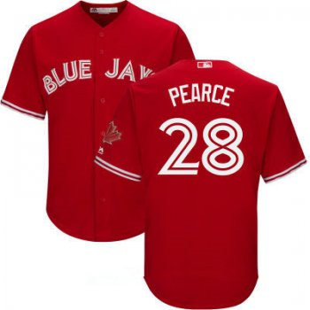 Men's Toronto Blue Jays #28 Steve Pearce Red Stitched MLB 2017 Majestic Cool Base Jersey