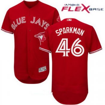 Men's Toronto Blue Jays #46 Glenn Sparkman Red Stitched MLB 2017 Majestic Flex Base Jersey