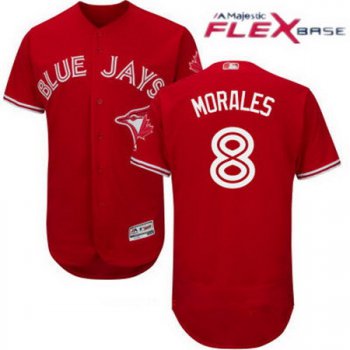 Men's Toronto Blue Jays #8 Kendrys Morales Red Stitched MLB 2017 Majestic Flex Base Jersey