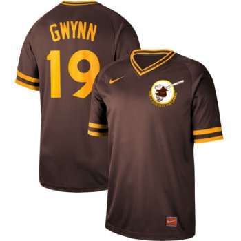 Padres #19 Tony Gwynn Brown Authentic Cooperstown Collection Stitched Baseball Jersey