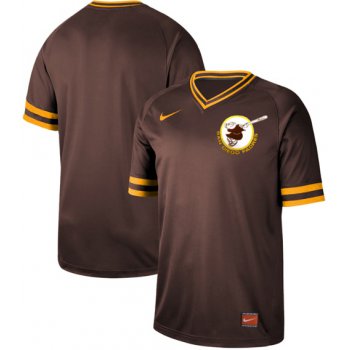 Padres Blank Brown Authentic Cooperstown Collection Stitched Baseball Jersey