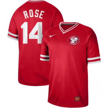 Reds #14 Pete Rose Red Authentic Cooperstown Collection Stitched Baseball Jersey