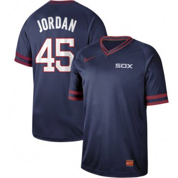 White Sox #45 Michael Jordan Navy Authentic Cooperstown Collection Stitched Baseball Jerseys