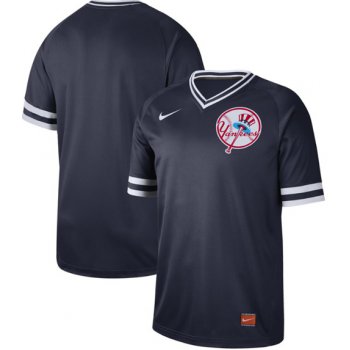 Yankees Blank Navy Authentic Cooperstown Collection Stitched Baseball Jersey