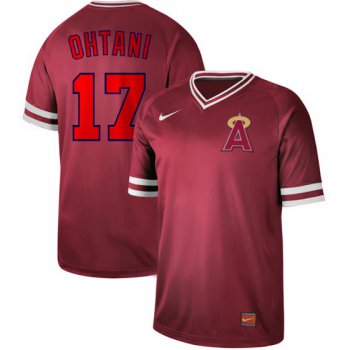 Angels of Anaheim #17 Shohei Ohtani Red Authentic Cooperstown Collection Stitched Baseball Jersey