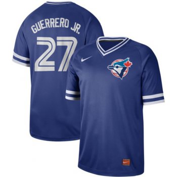 Blue Jays #27 Vladimir Guerrero Jr. Royal Authentic Cooperstown Collection Stitched Baseball Jersey