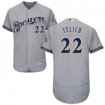 Brewers #22 Christian Yelich Grey Flexbase Authentic Collection Stitched Baseball Jersey