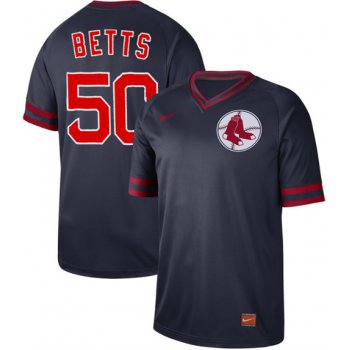 Men's Boston Red Sox #50 Mookie Betts Navy Authentic Cooperstown Collection Stitched Baseball Jersey