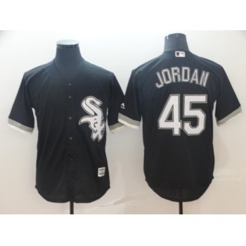 Men's Chicago White Sox 45 Michael Jordan Black Cool Base Jersey