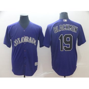 Men's Colorado Rockies 19 Charlie Blackmon Purple Cool Base Jersey